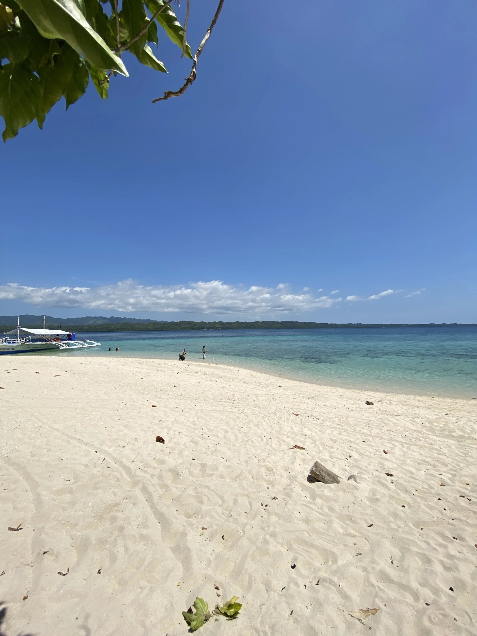 White sand and blue water