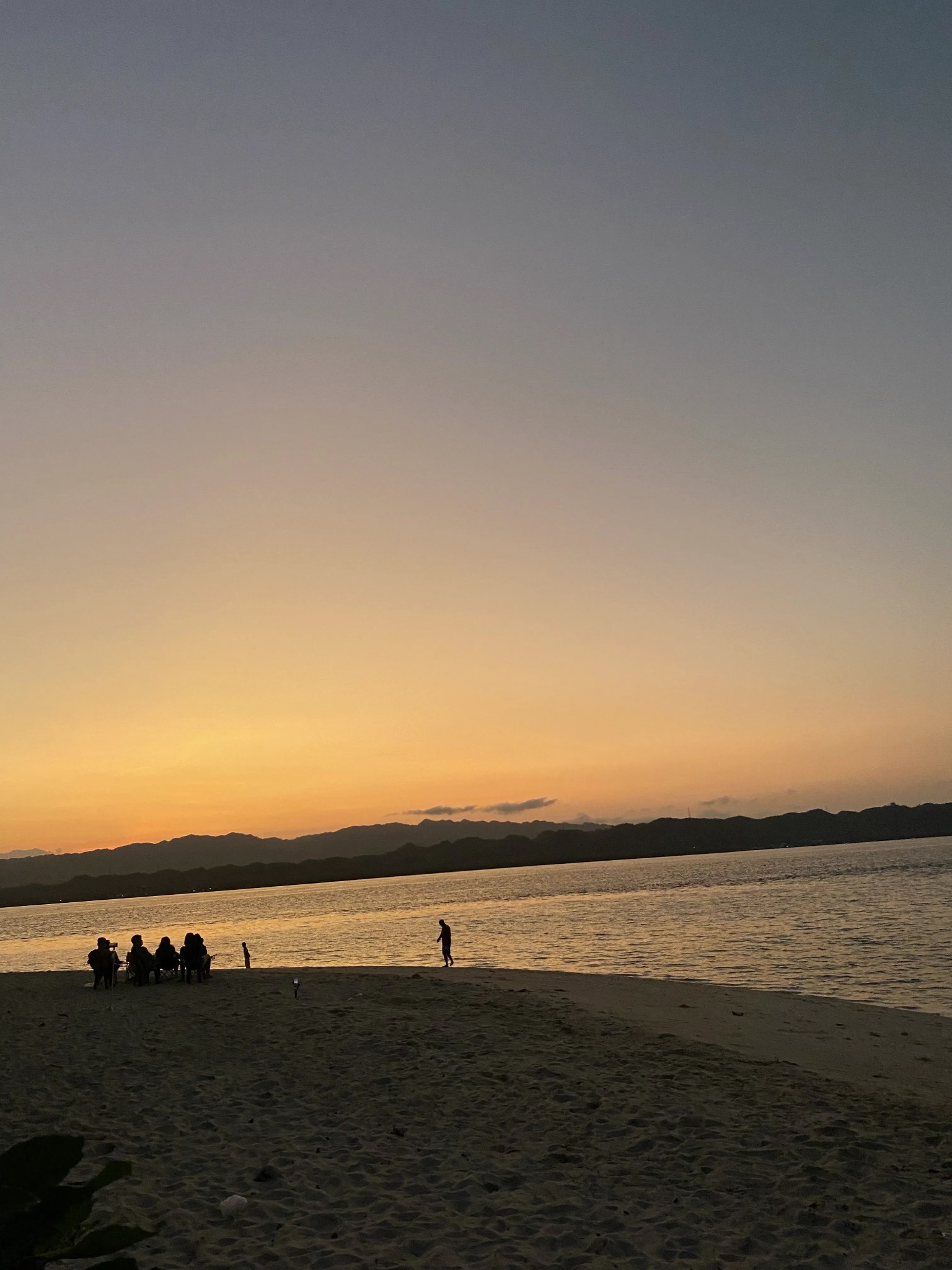 Sunset over the water