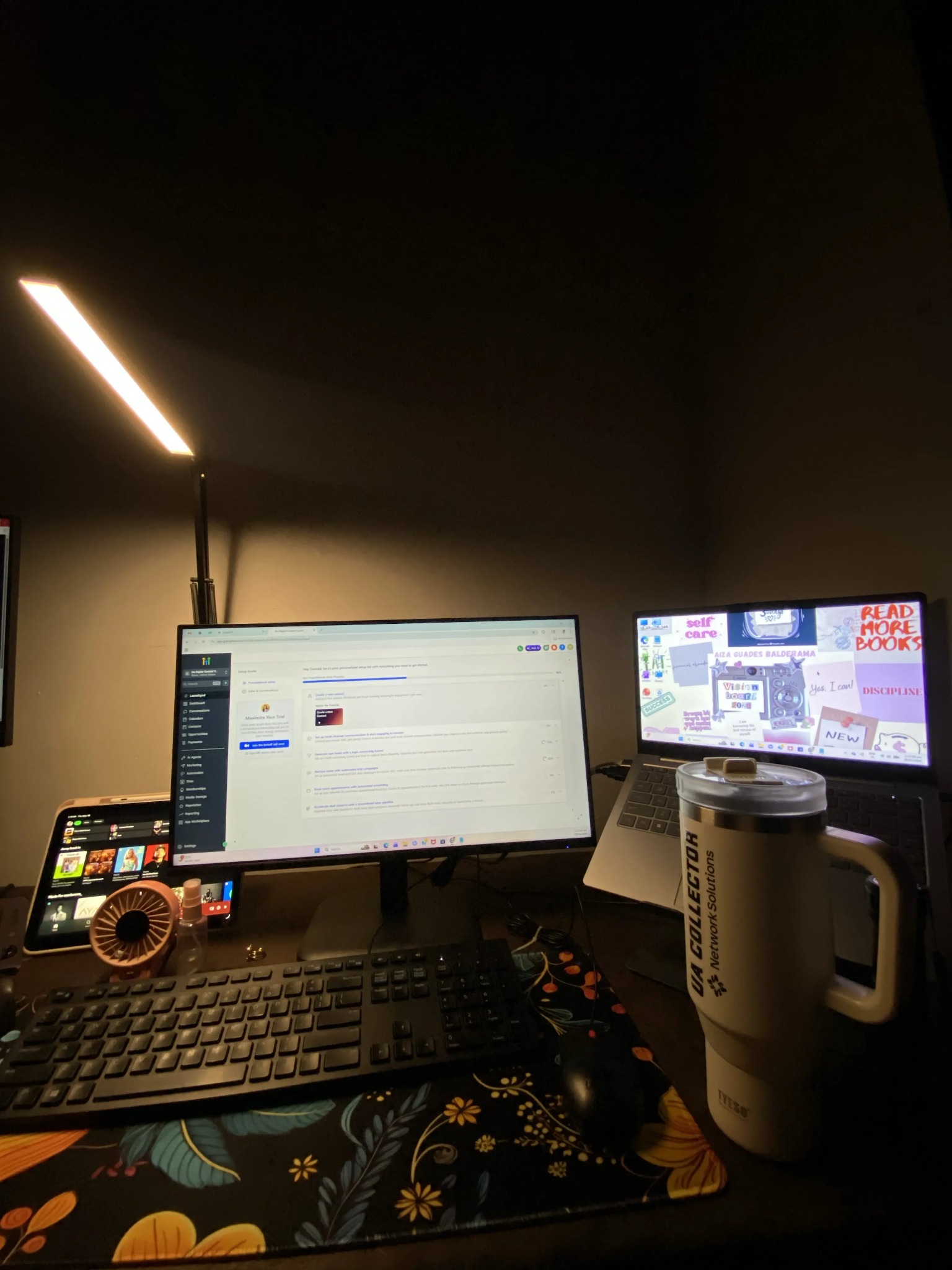 late night work setup