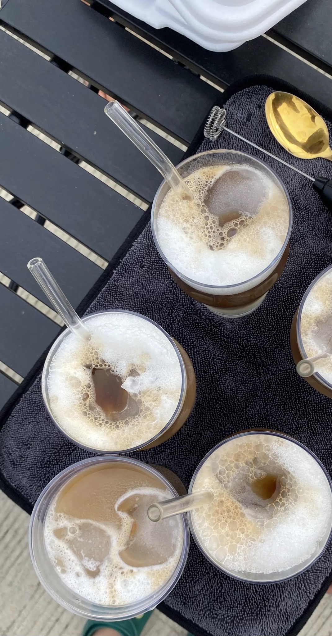 several iced coffee drinks